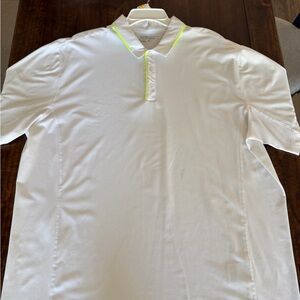 Nike Men's White Golf Polo Shirt with Neon Accents